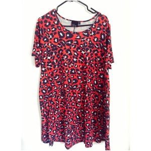 ASOS CurveLeopard Print T-Shirt Dress